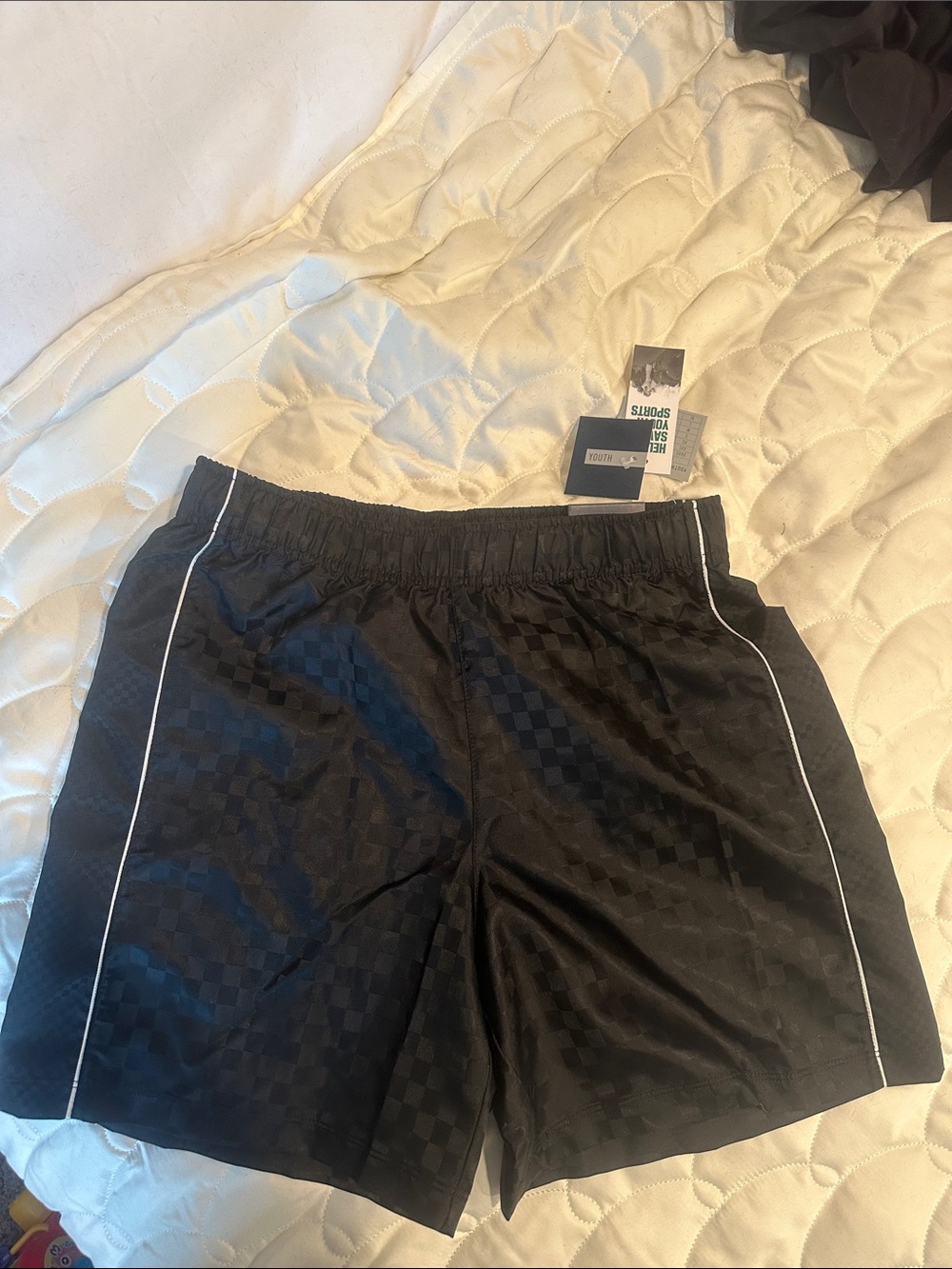 DSG Black Athletic Shorts with White Piping